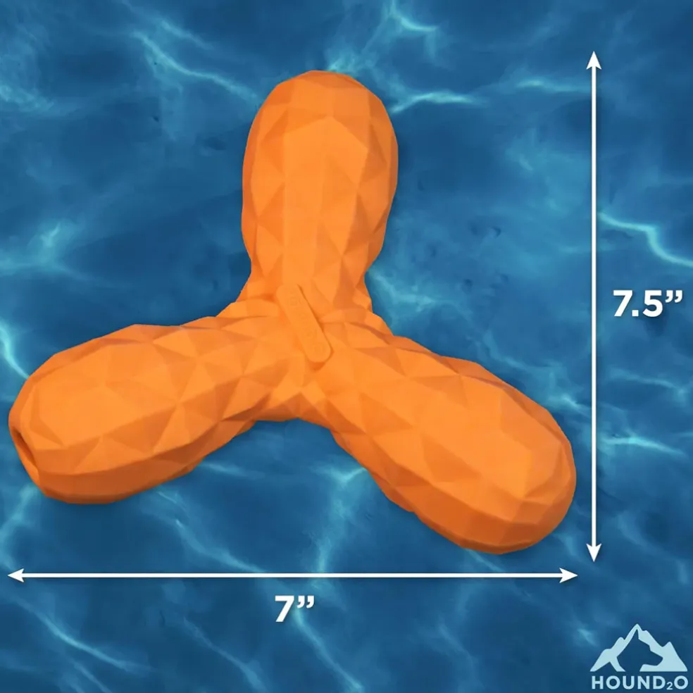 Playology Hound2O Squeaky Boomerang Orange Dog Toy