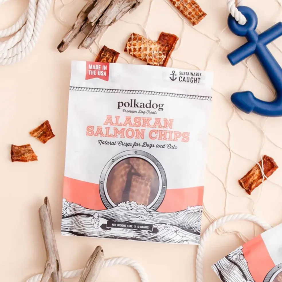 Polkadog Alaskan Salmon Chips for Dogs & Cats, 3.5-oz