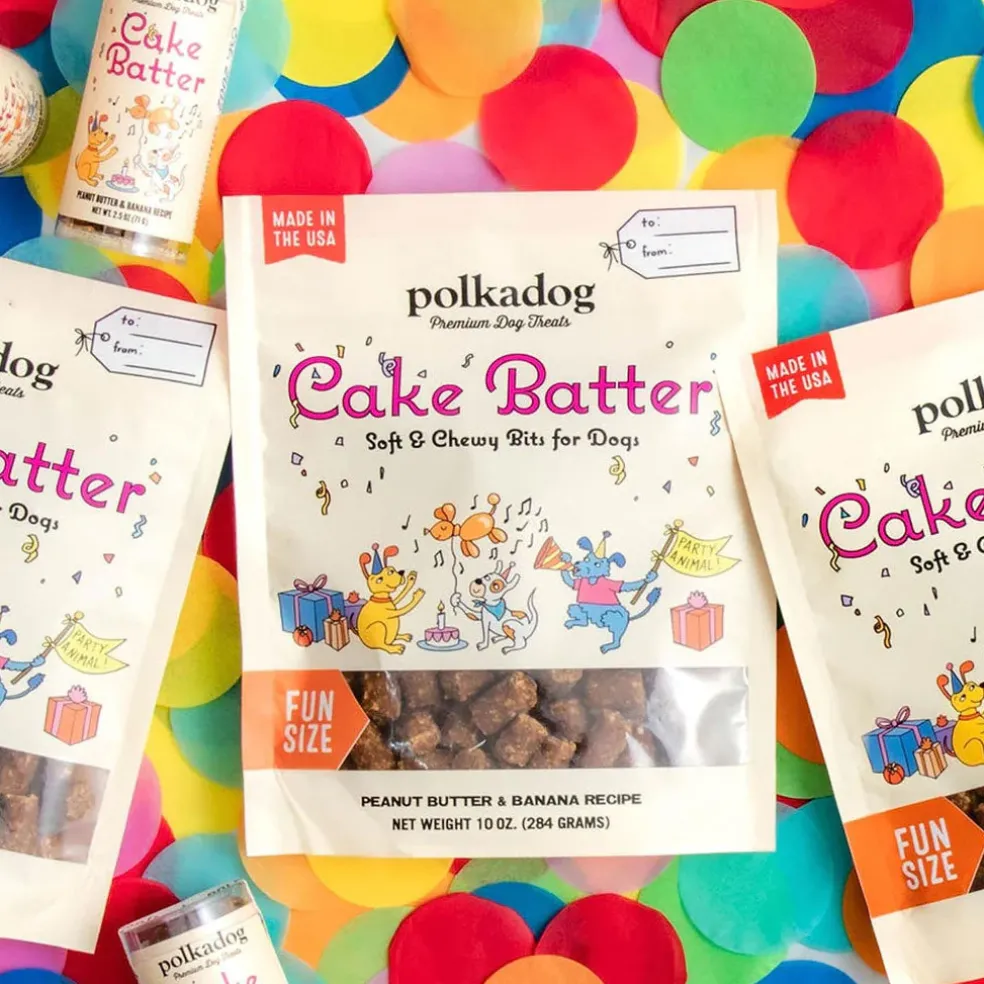 Polkadog Cake Batter Soft & Chewy Bits Peanut Butter & Banana Recipe for Dogs