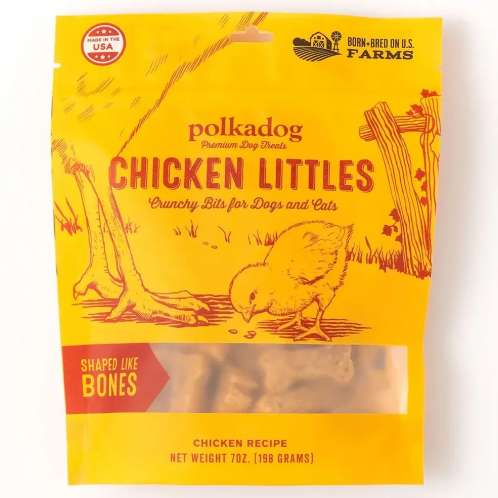 Polkadog Chicken Littles Crunchy Bits Bone Shaped for Dogs & Cats