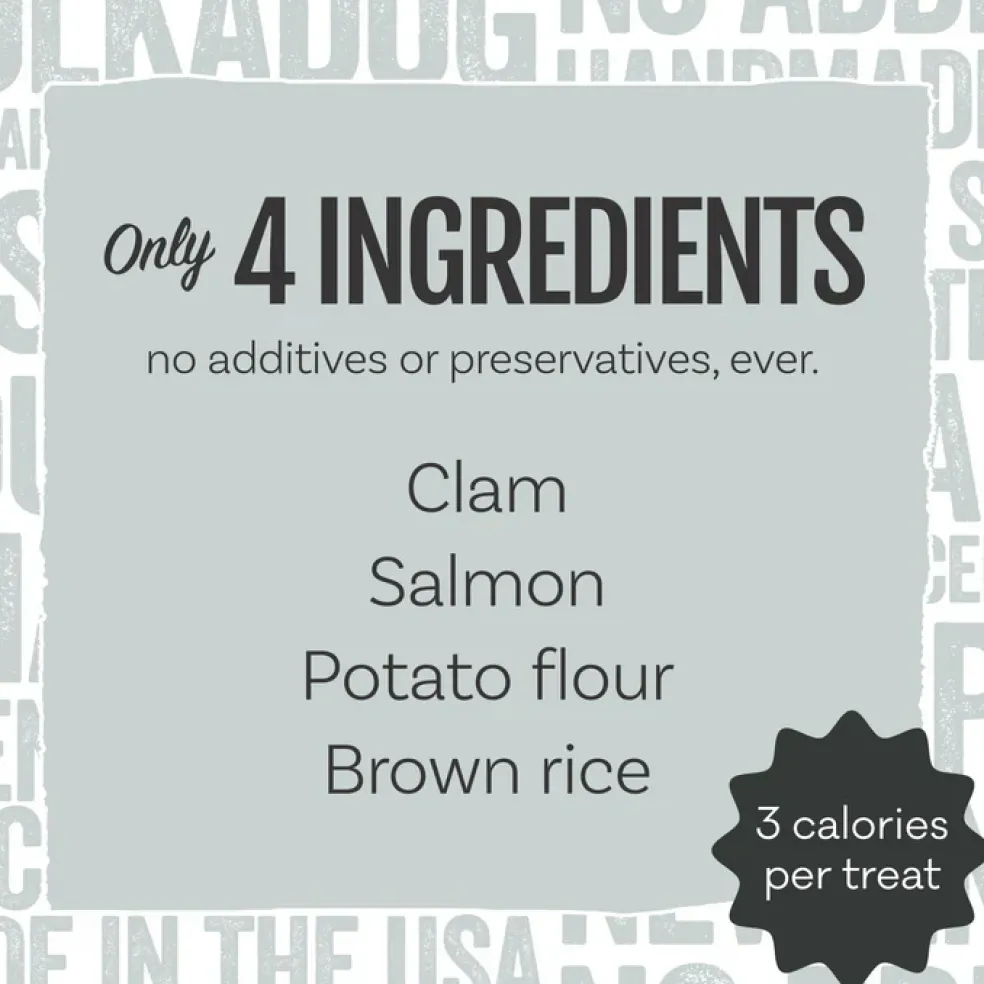 Polkadog Clam Chowda Crunchy Training Bits Treats for Dogs & Cats