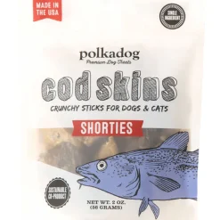 Polkadog Cod Skin Shorties Crunchy Sticks for Dogs & Cats, 2 lbs