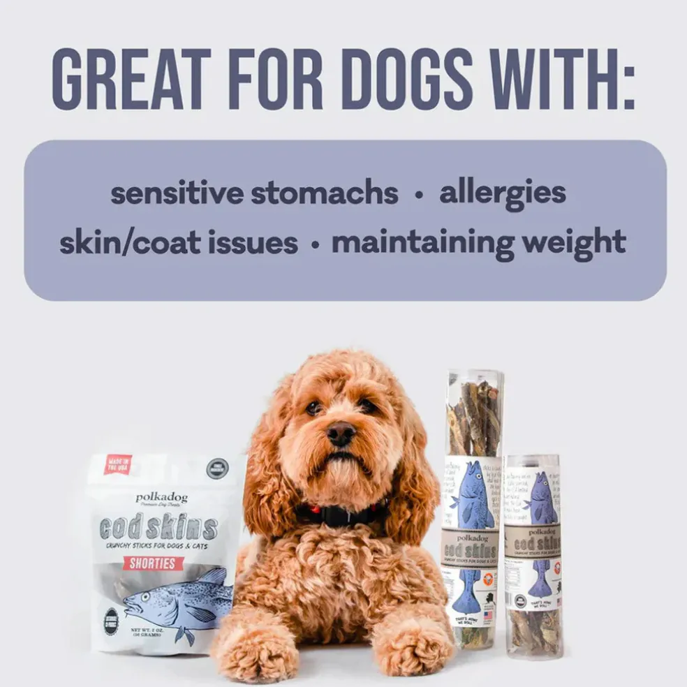 Polkadog Cod Skin Shorties Crunchy Sticks for Dogs & Cats, 2 lbs