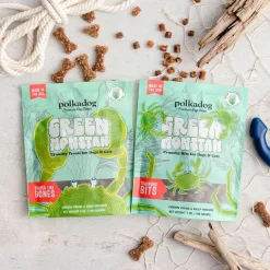 Polkadog Green Monstah Crunchy Treats Bone Shaped for Dogs & Cats