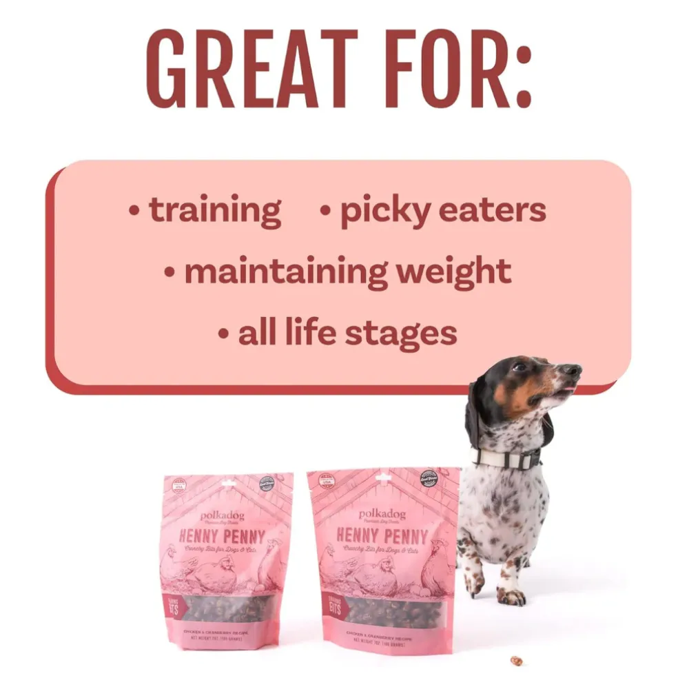 Polkadog Henny Penny Chicken & Cranberry Crunchy Training Bits for Dogs & Cats