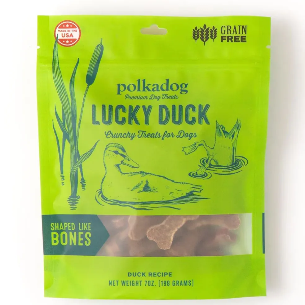 Polkadog Lucky Duck Crunchy Treats Bone Shaped for Dogs