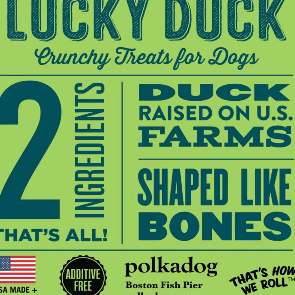 Polkadog Lucky Duck Crunchy Treats Bone Shaped for Dogs