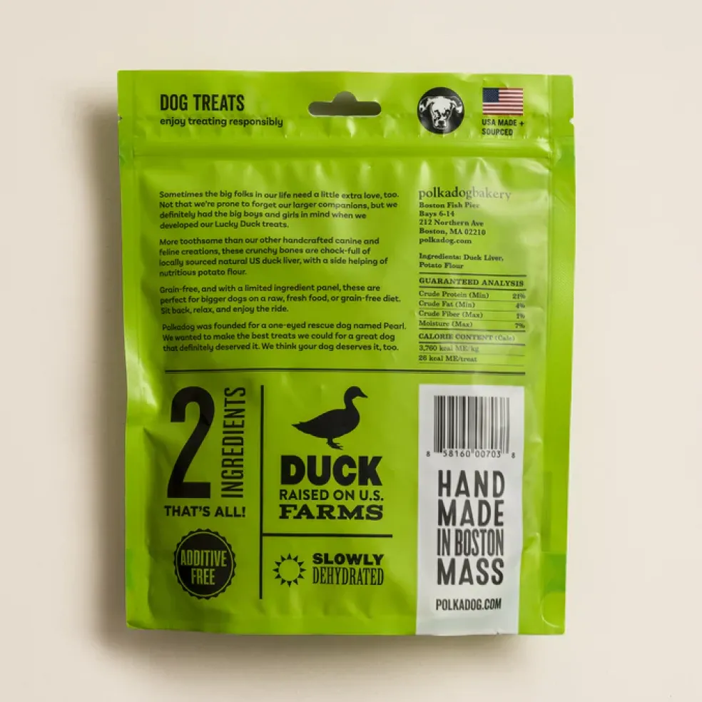 Polkadog Lucky Duck Crunchy Treats Bone Shaped for Dogs