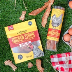 Polkadog Shorties Chicken Strips Jerky For Dogs & Cats, 3-oz