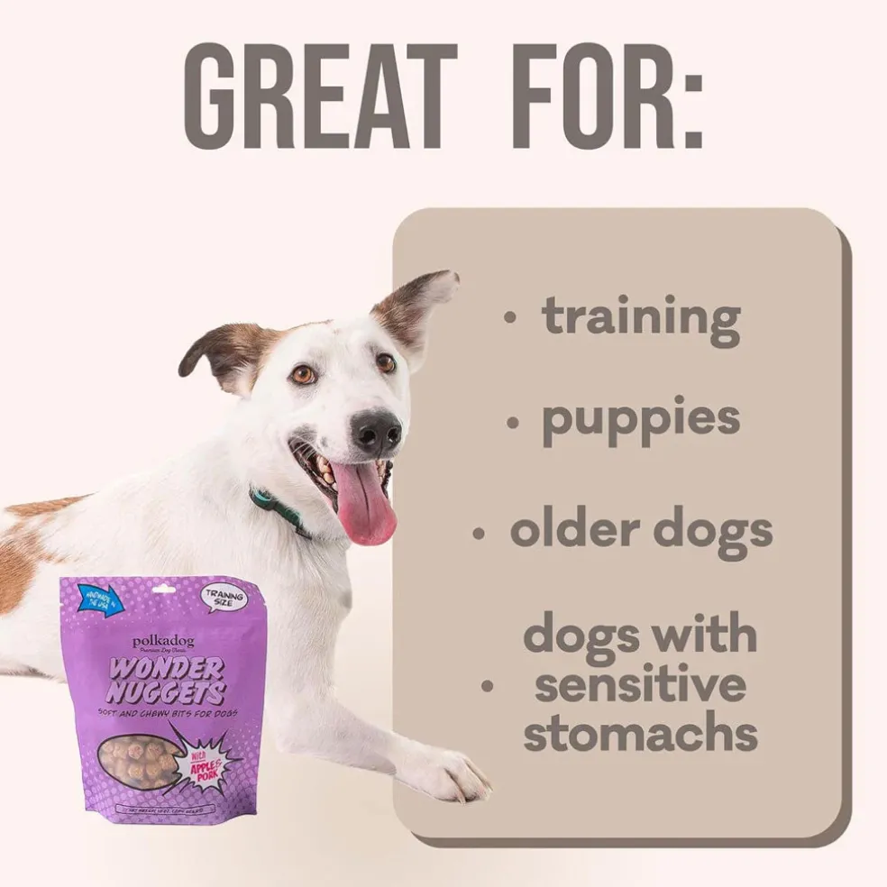 Polkadog Wonder Nuggets Soft & Chewy Pork & Apple Training Treats for Dogs
