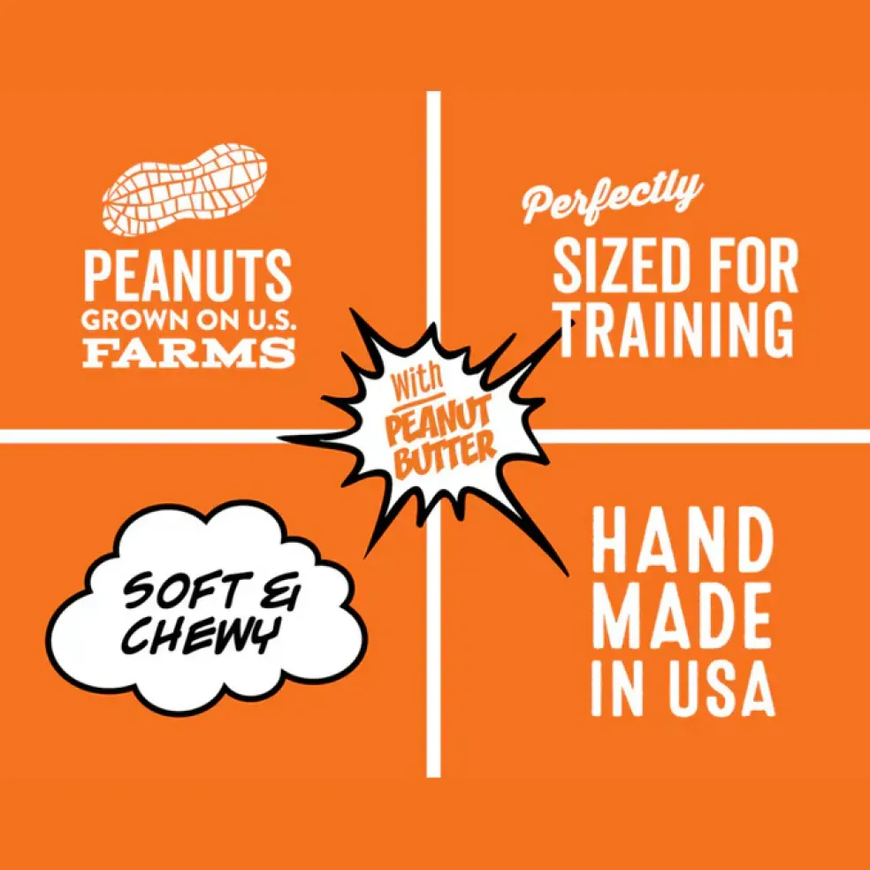 Polkadog Wonder Nuggets Soft & Chewy Bits Peanut Butter Flavor Training Treats for Dogs