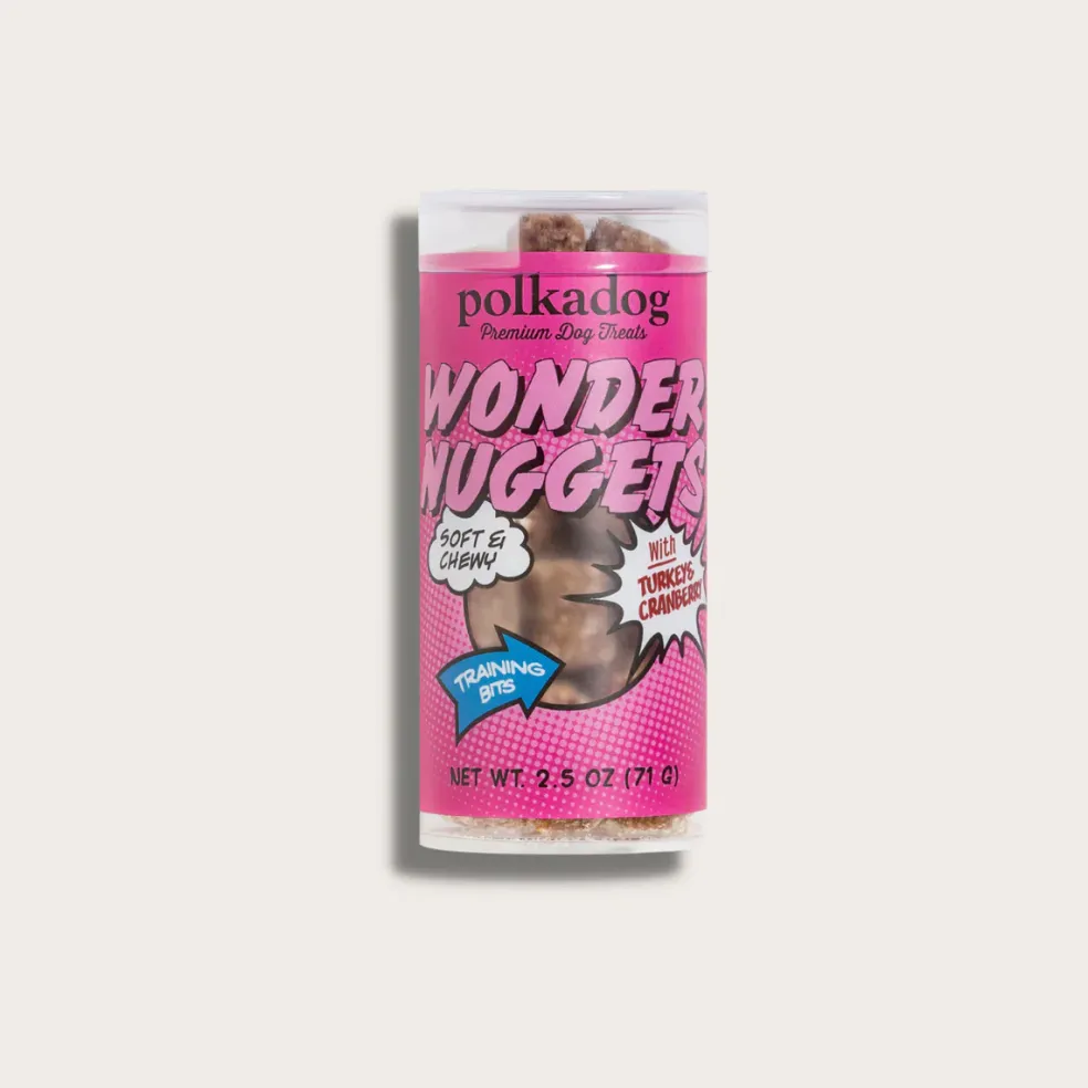 Polkadog Wonder Nuggets Soft & Chewy Bits Turkey & Cranberry Flavor Training Treats for Dogs