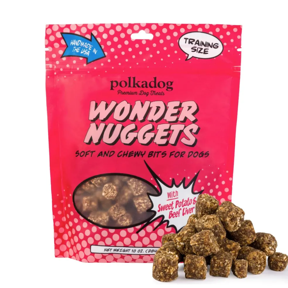 Polkadog Wonder Nuggets Sweet Potato & Beef Liver Soft & Chewy Bits for Dogs (10 oz)
