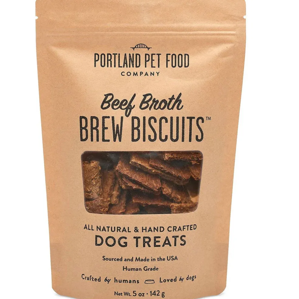 Portland Pet Food Company Beef Broth Brew Biscuits Dog Treats, 5-oz