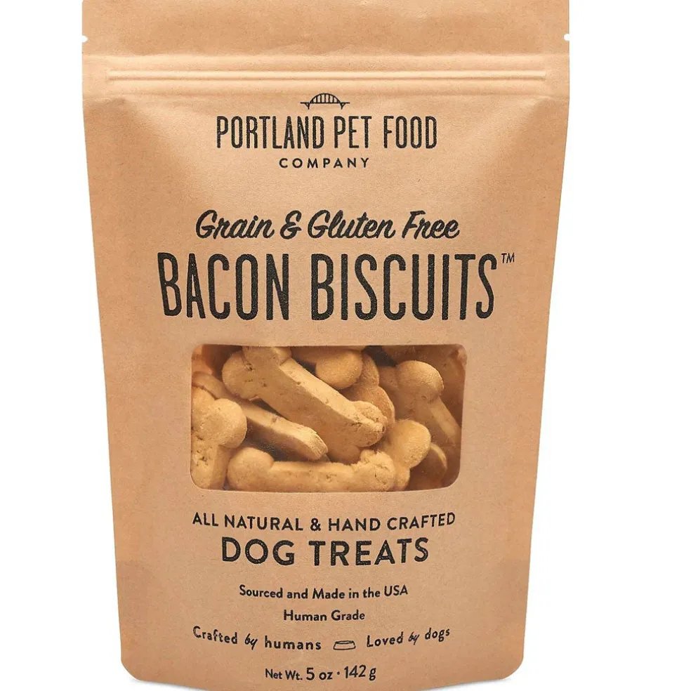 Portland Pet Food Company Grain & Gluten-Free Bacon Biscuits Dog Treats, 5-oz