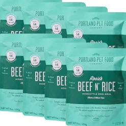 Portland Pet Food Company Rosie's Beef N' Rice Homestyle Wet Dog Food Topper & Meal (9 oz x 8 pouches)