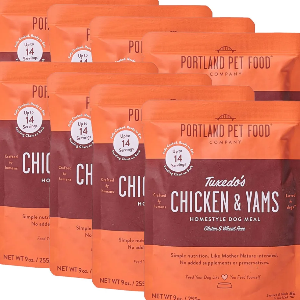 Portland Pet Food Company Tuxedo's Chicken & Yams Homestyle Wet Dog Food Topper (9 oz x 8 pouches)
