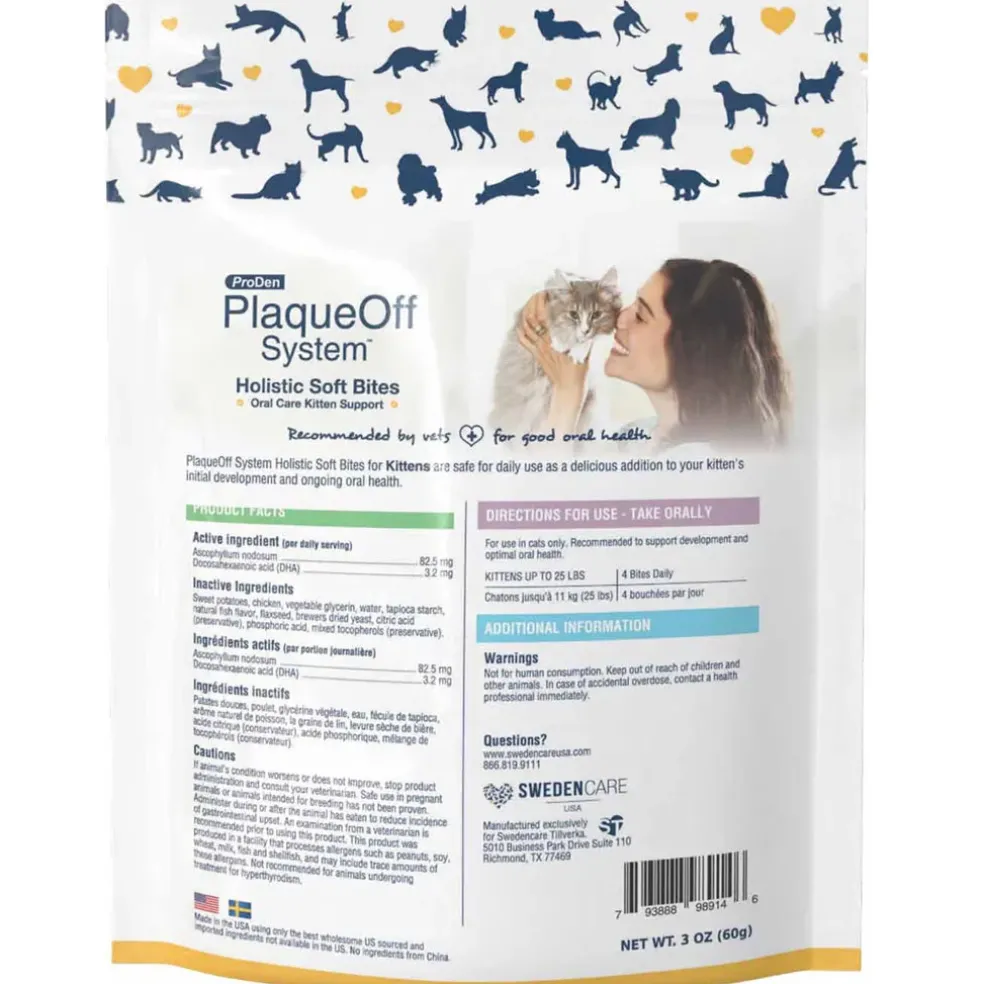 ProDen PlaqueOff Holistic Soft Bites Oral Care Sweet Potato & Chicken Flavor Dental Cat Treats, 3-oz