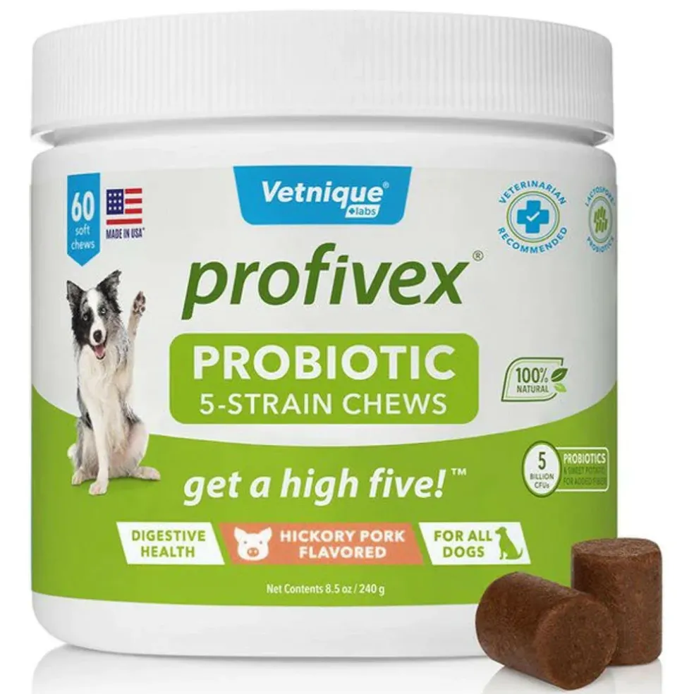 Profivex 5-Strain Probiotic Soft Chews For Dogs (60 Count)