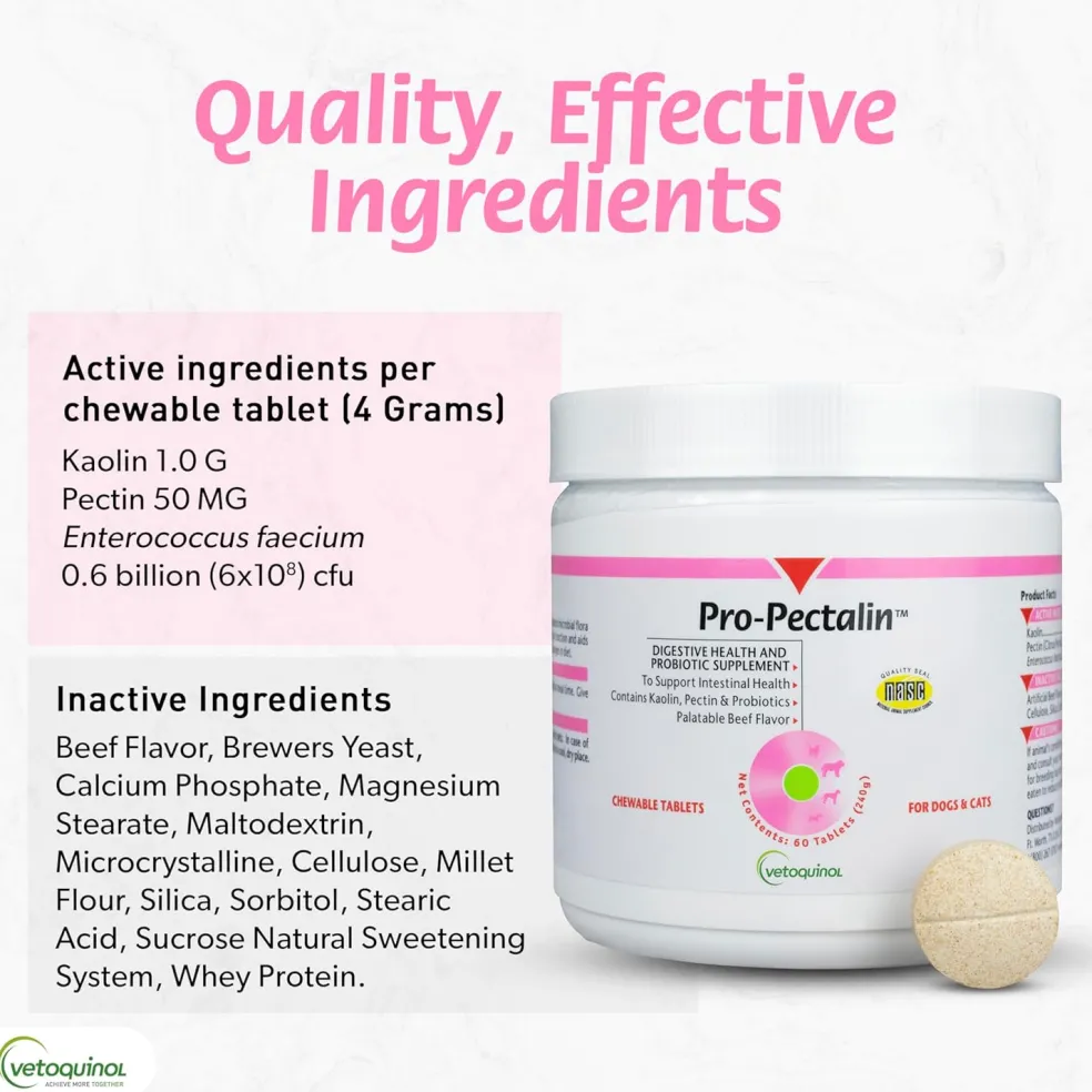 Pro-Pectalin Tablets - Anti Diarrhea Medicine for Dogs & Cats Tablets