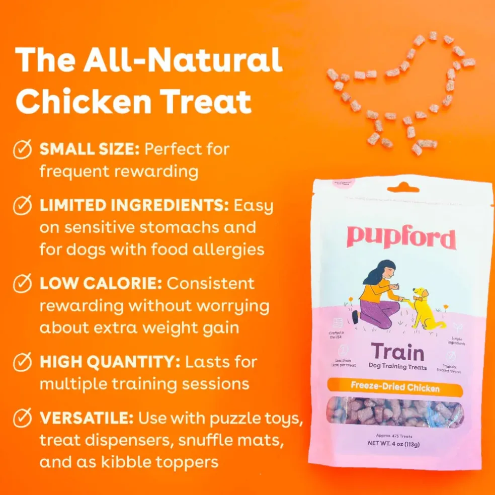 Pupford Train Freeze-Dried Chicken Training Treats for Dogs (4 oz)
