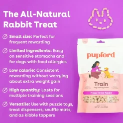 Pupford Train Freeze-Dried Rabbit Training Treats for Dogs (4 oz)