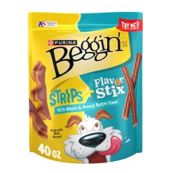Purina Beggin' Fun Size Strips & Flavor Stix Bacon & Peanut Butter Flavor Dog Treats