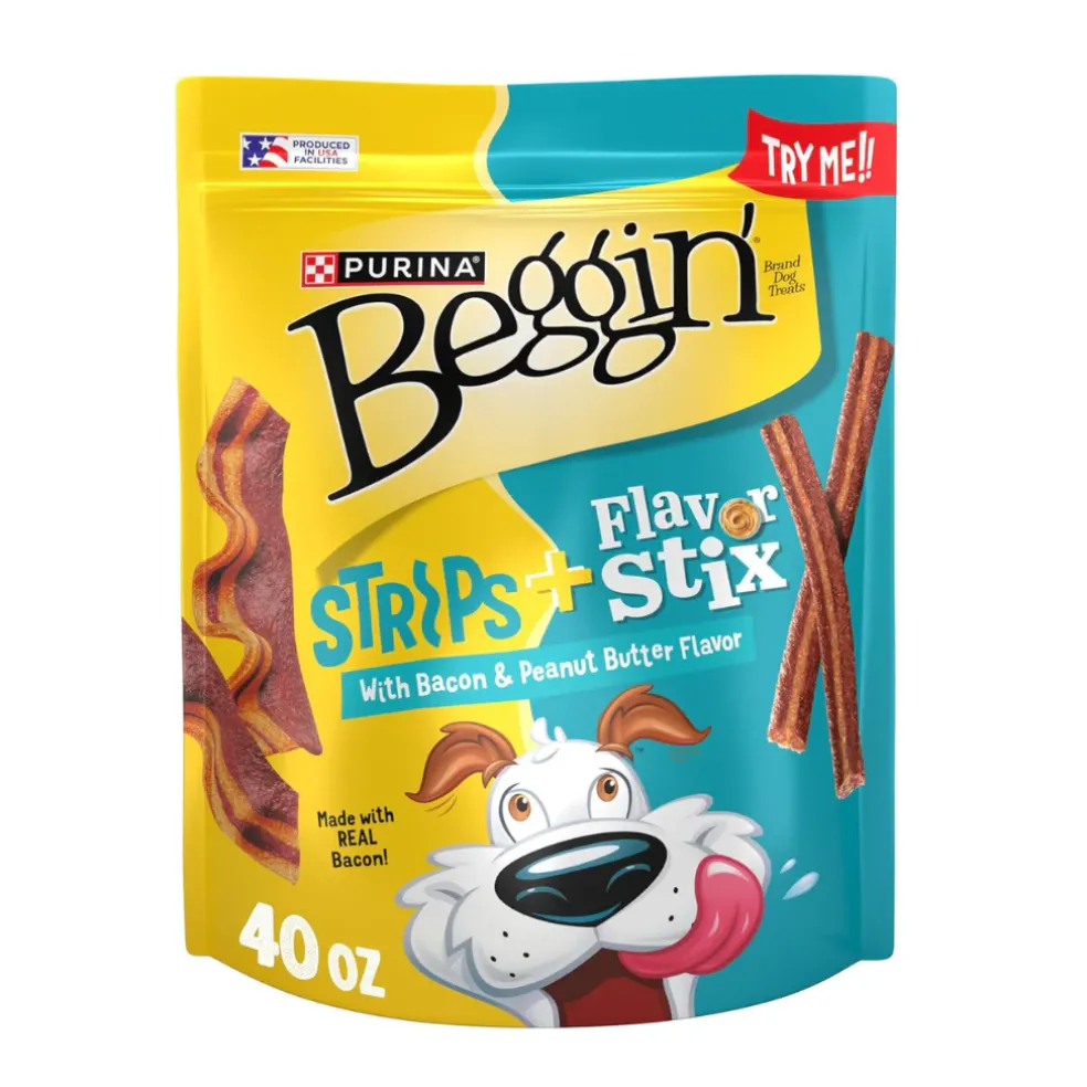 Purina Beggin' Fun Size Strips & Flavor Stix Bacon & Peanut Butter Flavor Dog Treats