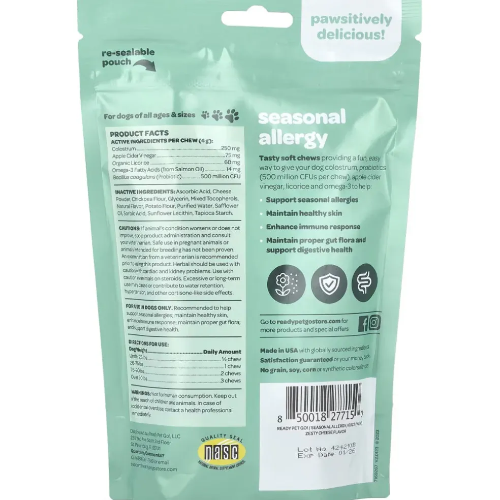 Ready Pet Go Seasonal Allergy Support for Dogs (60 soft chews)
