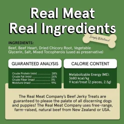 Real Meat All Natural Beef Jerky Treats for Dogs