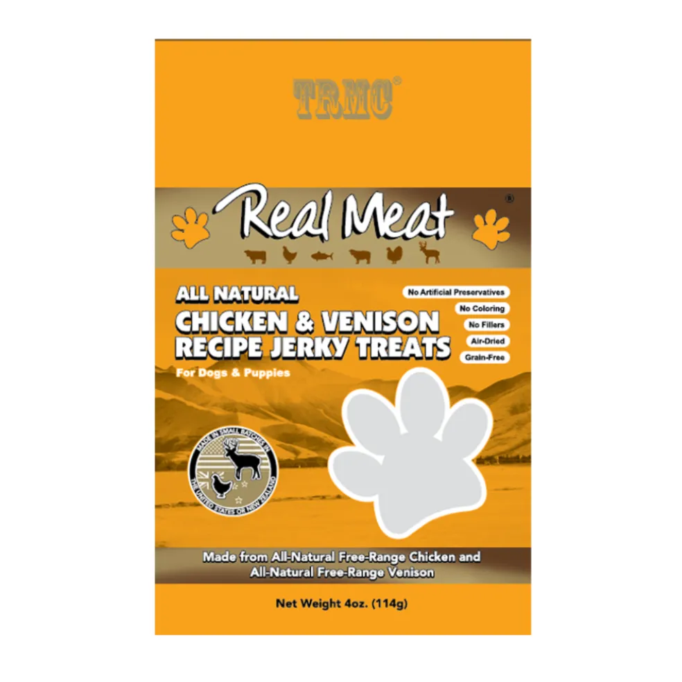 Real Meat All Natural Chicken & Venison Jerky Treats for Dogs