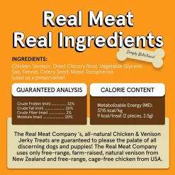 Real Meat All Natural Chicken & Venison Jerky Treats for Dogs