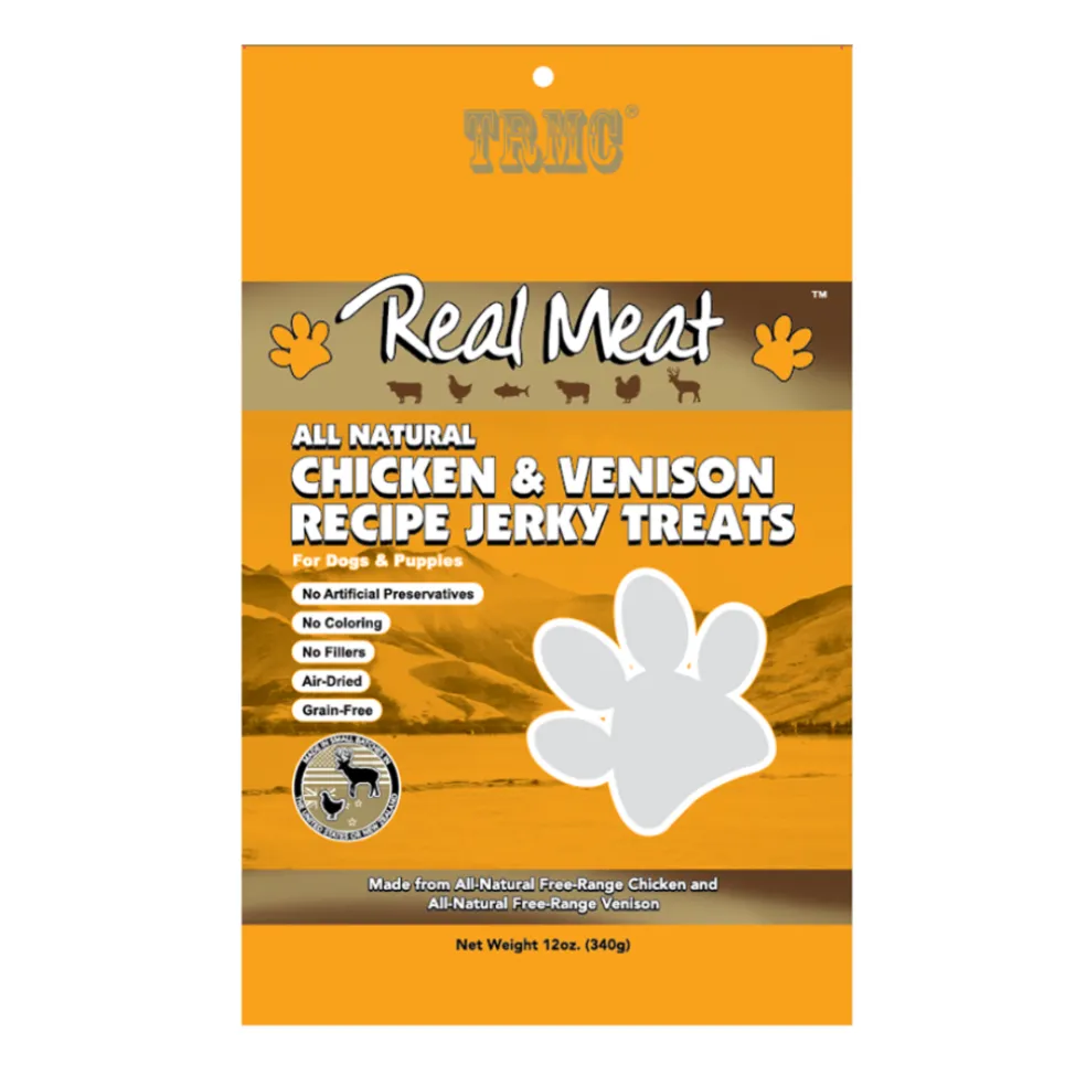 Real Meat All Natural Chicken & Venison Jerky Treats for Dogs