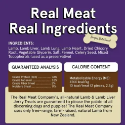 Real Meat All Natural Lamb & Liver Jerky Treats for Dogs