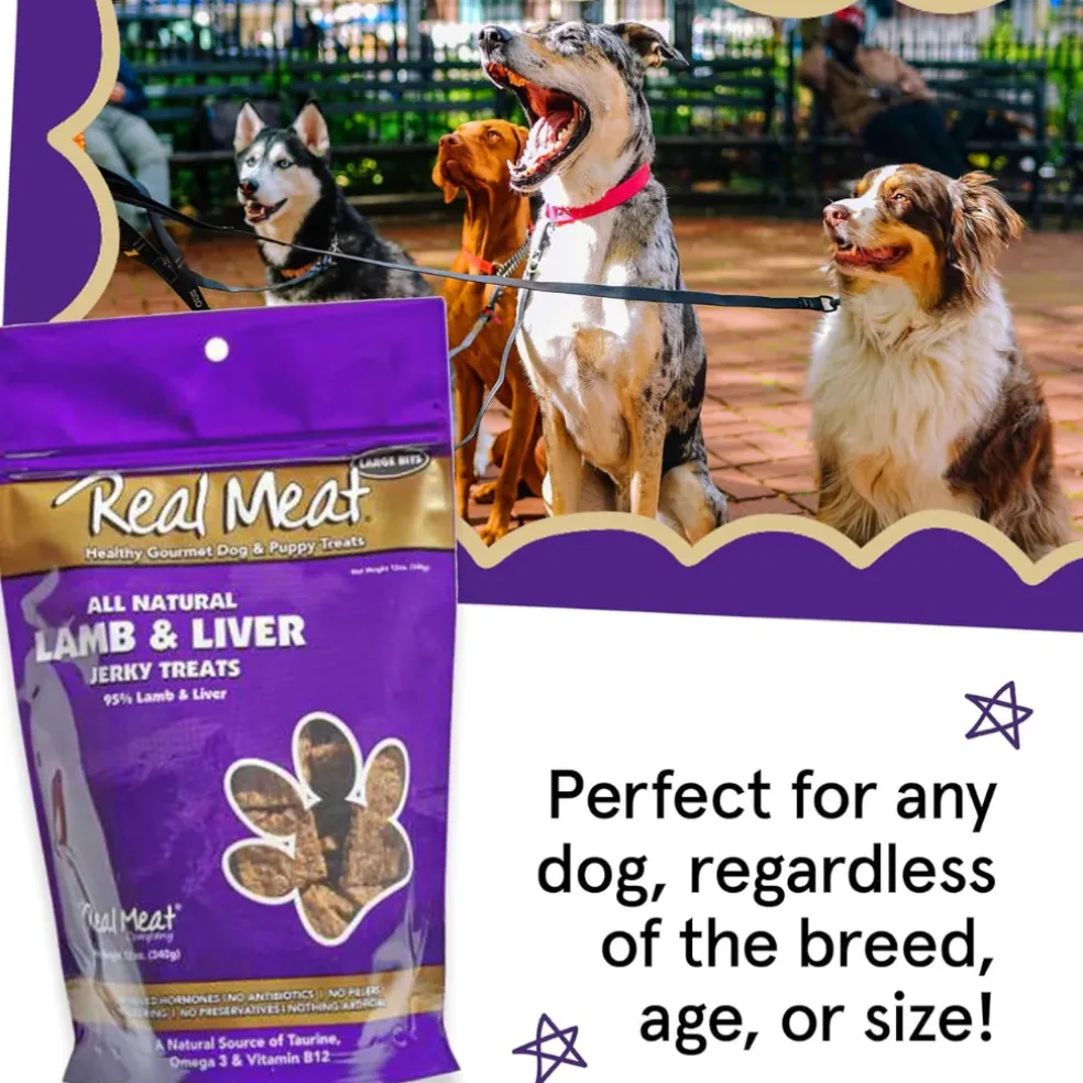 Real Meat All Natural Lamb & Liver Jerky Treats for Dogs