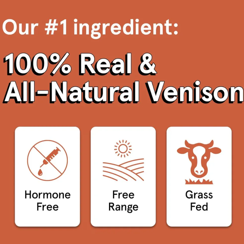 Real Meat All Natural Venison Jerky Treats for Dogs