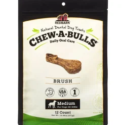 Redbarn Chew-A-Bulls Brush Shaped Dental Chews for Dogs