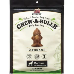 Redbarn Chew-A-Bulls Hydrant Shaped Dental Chews for Dogs