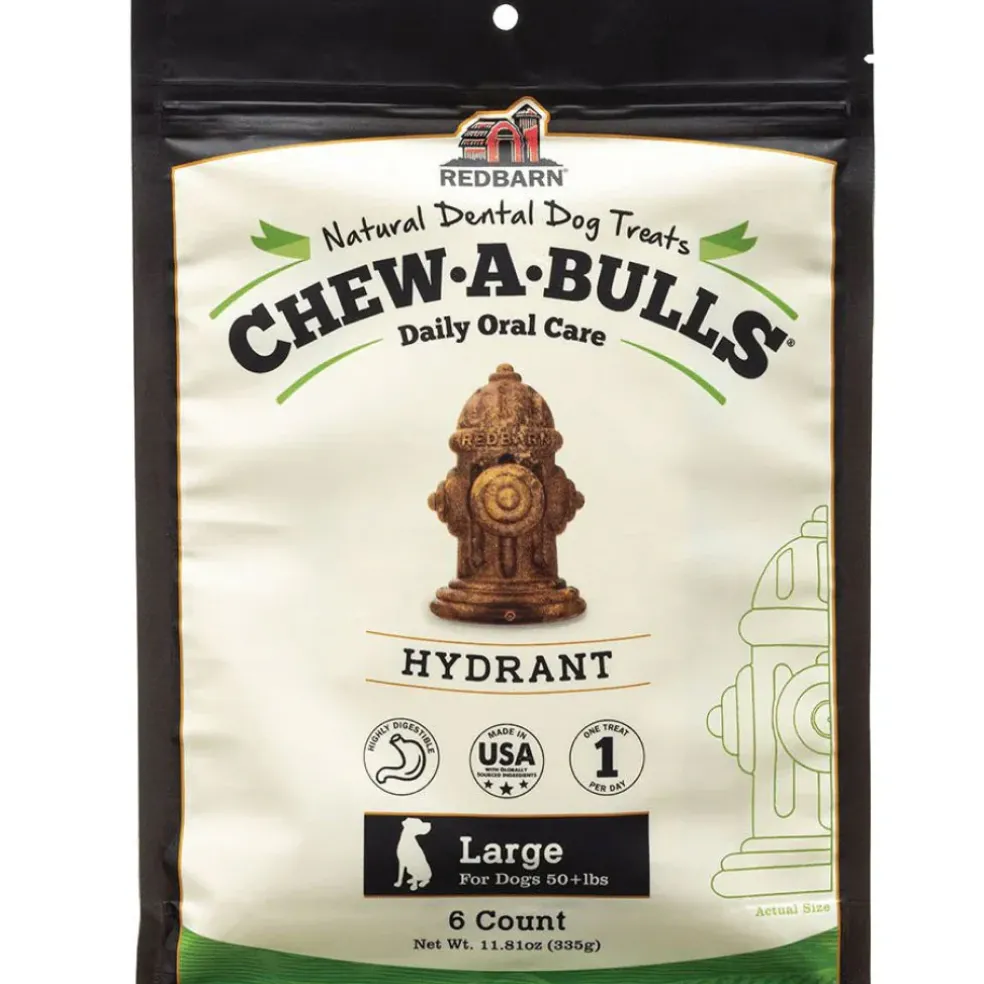 Redbarn Chew-A-Bulls Hydrant Shaped Dental Chews for Dogs