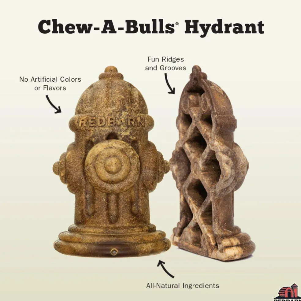 Redbarn Chew-A-Bulls Hydrant Shaped Dental Chews for Dogs
