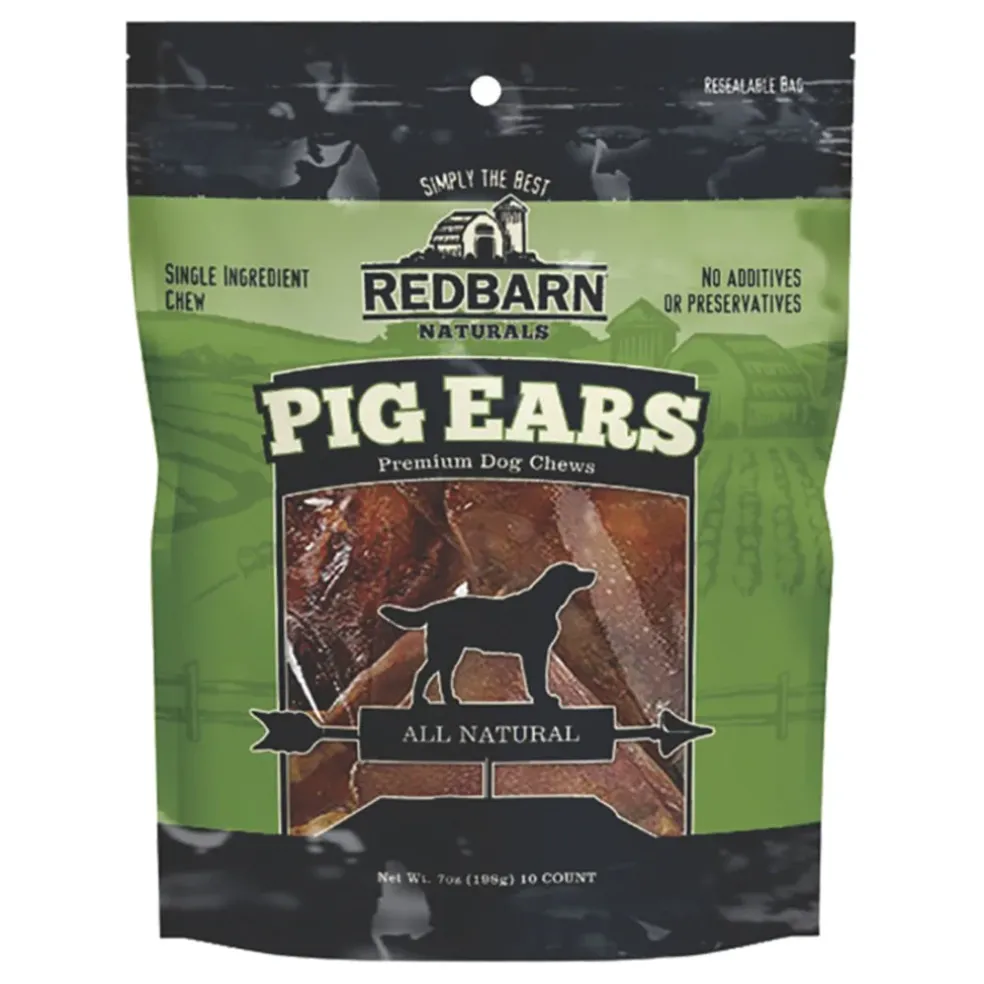Red Barn Pig Ears Premium Dog Chews, 10-pack