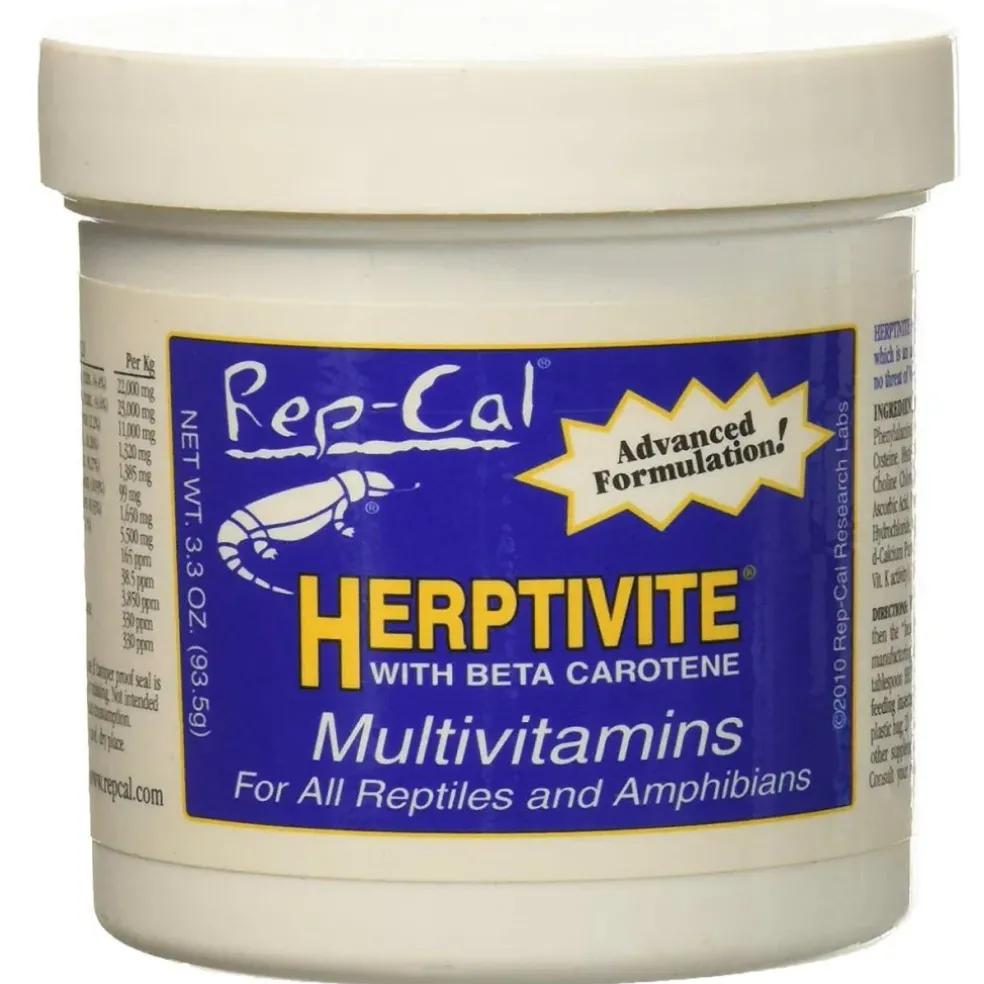 Rep-Cal Herptivite with Beta Carotene Multivitamins Supplement For Reptiles (3.3 oz)