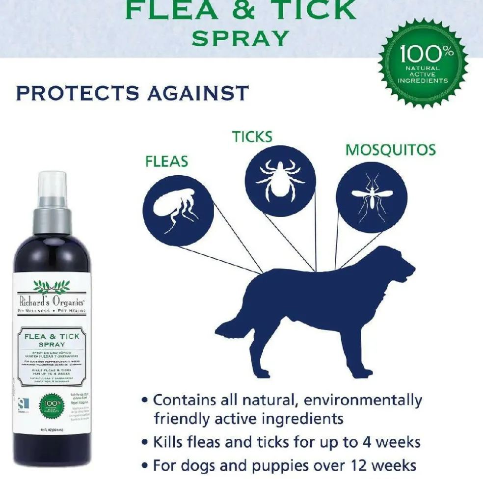 Richard's Organics Flea & Tick Spray For Dogs (12 oz)