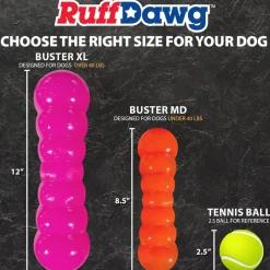 Ruff Dawg Dawg-Buster Ultra Durable Rubber Dog Toy, Assorted Colors