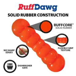 Ruff Dawg Dawg-Buster Ultra Durable Rubber Dog Toy, Assorted Colors