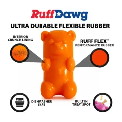 Ruff Dawg Gummy Bear Crunch Durable Dog Toy, Assorted Colors