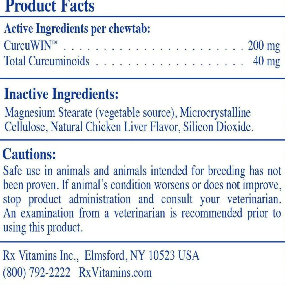 Rx Vitamins RXCurcuWIN Immune Support for Dogs & Cats (90 chewtabs)