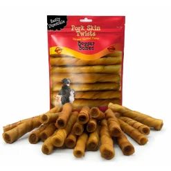 Savory Prime Beggar Bone Pork Skin Twists Treats For Dogs