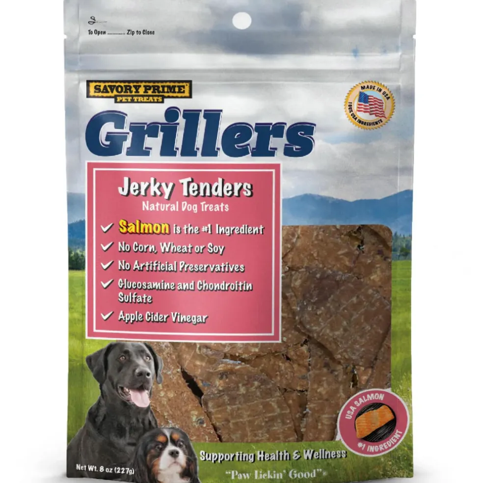 Savory Prime Girllers Salmon Jerky Tenders Treats For Dogs