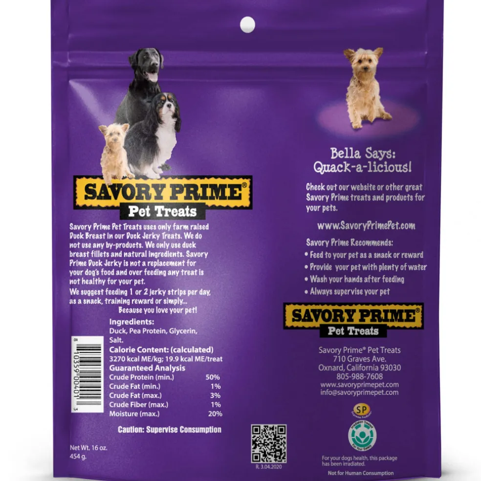 Savory Prime Natural Duck Jerky Treats For Dogs